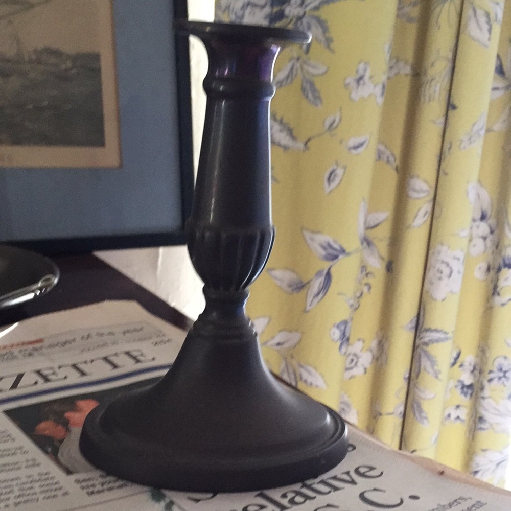 Antique mixed metal candlestick